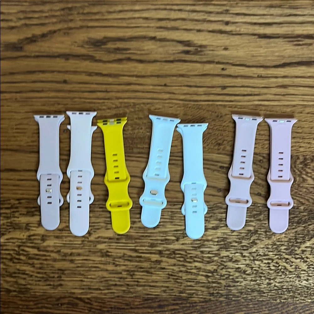Smartwatch Band Set - Pink, Yellow, white, tan New